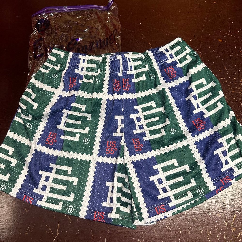 Eric Emanuel Mens Multicolor Elastic Waist Mesh Comfort Basic Shorts Size XXL